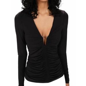 NEW MARIA CHER alberti bailey long sleeve top in black
